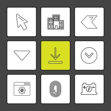 Pointer ,  download , thumb impression , back , arrows , directions , left ,  Stock Illustration