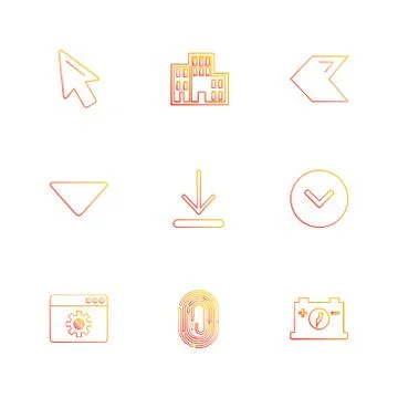 Pointer ,  download , thumb impression , back , arrows , directions , left ,  Stock Illustration