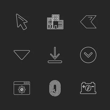 Pointer ,  download , thumb impression , back , arrows , directions , left ,  Stock Illustration