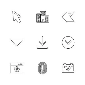 Pointer ,  download , thumb impression , back , arrows , directions , left ,  Stock Illustration