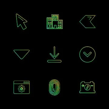 Pointer ,  download , thumb impression , back , arrows , directions , left ,  Stock Illustration