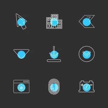 Pointer ,  download , thumb impression , back , arrows , directions , left ,  Stock Illustration