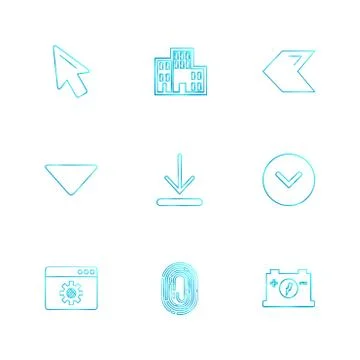 Pointer ,  download , thumb impression , back , arrows , directions , left ,  Stock Illustration