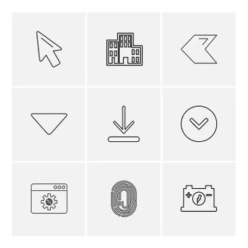 Pointer ,  download , thumb impression , back , arrows , directions , left ,  Stock Illustration