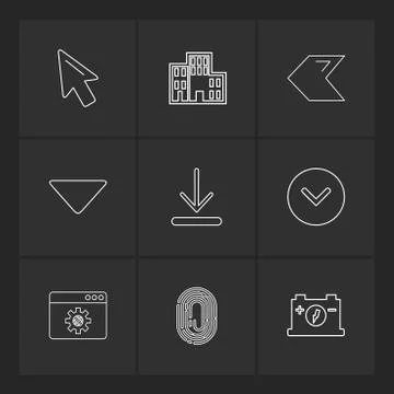 Pointer ,  download , thumb impression , back , arrows , directions , left ,  Stock Illustration