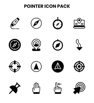 Pointer DuoTone Bundle Icons Pack Stock Illustration