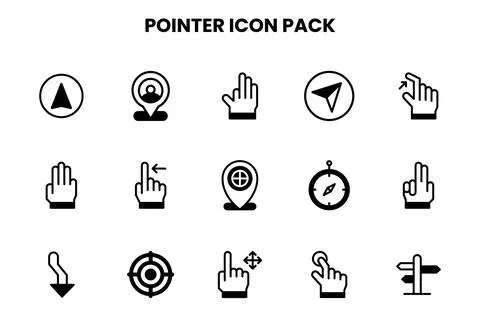Pointer DuoTone Collection Icons Pack 库存插图