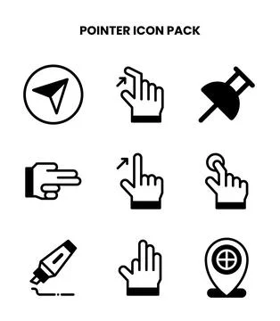 Pointer DuoTone Collection Icons Pack Stock Illustration