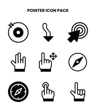 Pointer DuoTone Design Icons Pack Illustrazione stock
