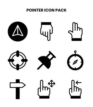 Pointer DuoTone Set Icons Pack Stock Illustration