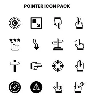 Pointer DuoTone Vector Icons Pack Stock Illustration