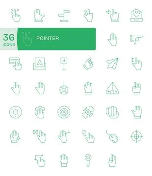 Pointer Exclusive Vector Set featuring 40 Thin Line PIXEL Perfect 64x64 Icons Stock Illustration