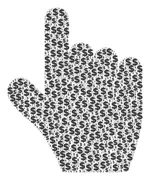 Pointer Finger Collage of Dollar and Dots Illustrazione stock