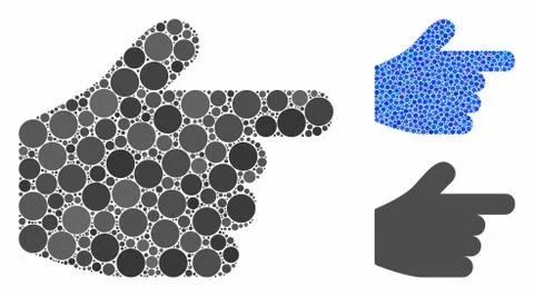 Pointer Finger Composition Icon of Round Dots 스톡 일러스트