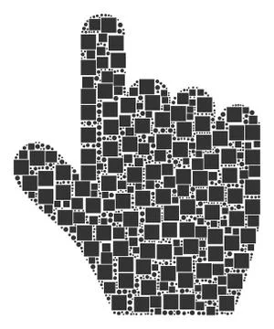 Pointer Finger Composition of Squares and Circles Stock Illustration