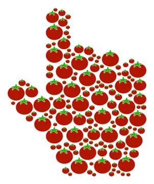 Pointer Finger Composition of Tomato Stock Illustration