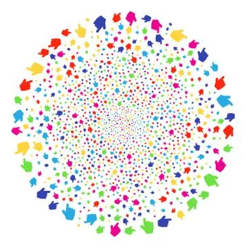 Pointer Finger Festival Spheric Cluster Stock Illustration