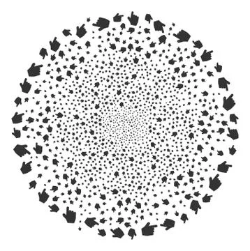 Pointer Finger Fireworks Sphere Stock Illustration