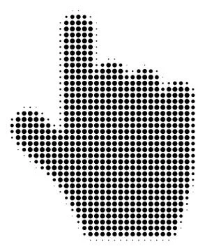 Pointer Finger Halftone Icon 스톡 일러스트