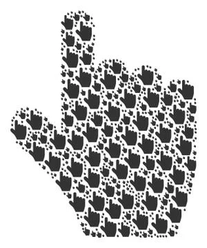 Pointer Finger Icon Collage Stock Illustration
