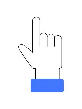 Pointer finger icon pressing a button, representing user interaction and in.. 스톡 일러스트