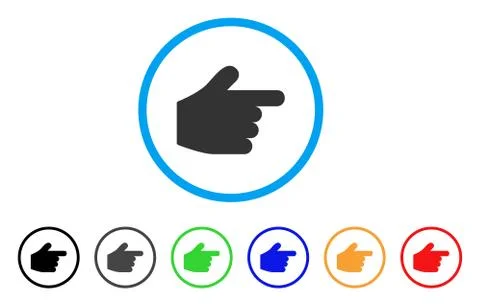 Pointer Finger Rounded Icon Stock Illustration