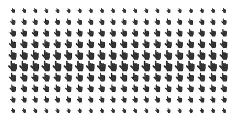 Pointer Finger Shape Halftone Array 스톡 일러스트