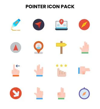 Pointer Flat Design Icons Pack 库存插图
