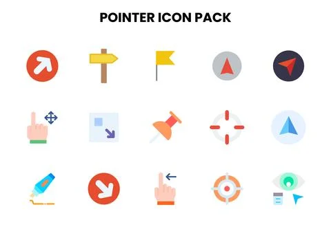 Pointer Flat Icons Pack Stock Illustration