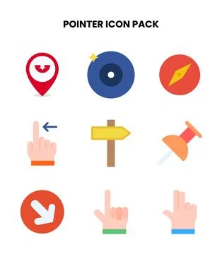 Pointer Flat UI Icons Pack Stock Illustration