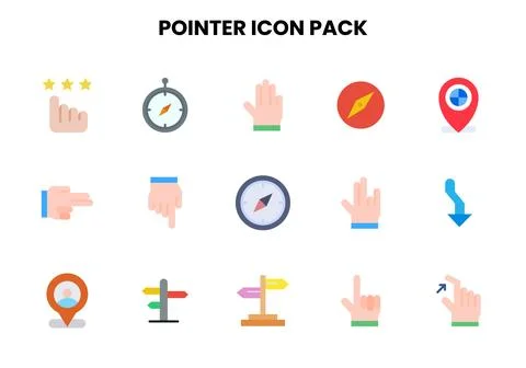 Pointer Flat Vector Icons Pack 스톡 일러스트