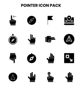 Pointer Glyph Collection Icons Pack Stockillustratie