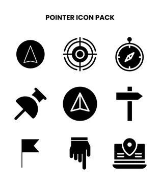 Pointer Glyph Scalable Icons Pack Stock Illustration