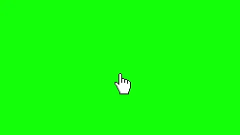 Pointer hand cursor clicking. Hand cursor, green screen background. Computer Видео 237537366