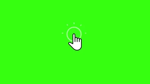 Pointer Hand Cursor Clicking Technology Animation Green Screen Background Stock Footage 302941949
