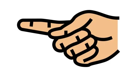 Pointer hand gesture color icon animation Stock Footage 225001946