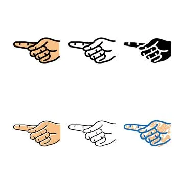 Pointer hand gesture edition color icon vector 스톡 일러스트