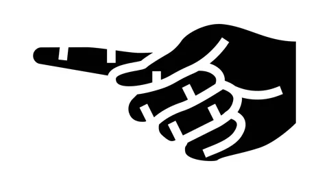 Pointer hand gesture glyph icon animation Stock Footage 224873081