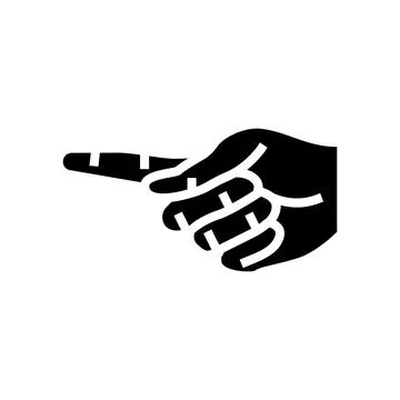 Pointer hand gesture glyph icon vector illustration Stock Illustration