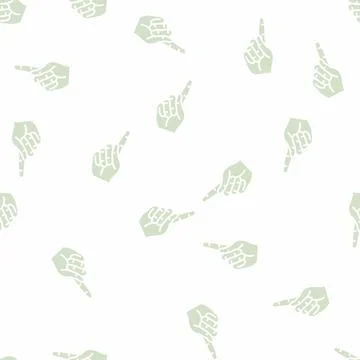 Pointer hand gesture glyph seamless pattern Stock Illustration