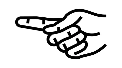 Pointer hand gesture line icon animation Stock Footage 224814029