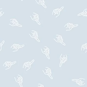 Pointer hand gesture line seamless pattern Stock Illustration