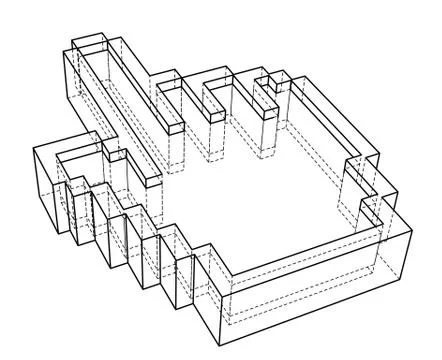 Pointer hand icon. 3d illustration Illustrazione stock