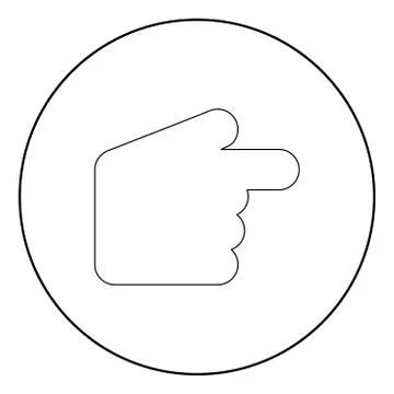 Pointer hand  icon black color in circle 스톡 일러스트
