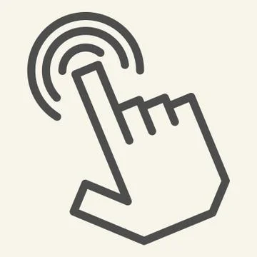Pointer hand line icon. Hand cursor vector illustration isolated on white Illustrazione stock