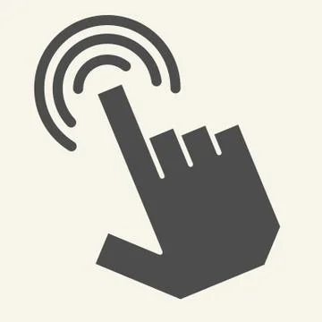 Pointer hand solid icon. Hand cursor vector illustration isolated on white Illustrazione stock