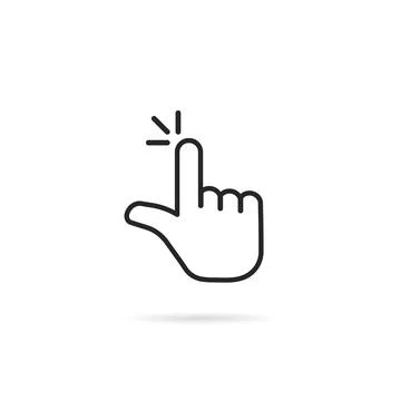 Pointer hand like thin line click icon Illustrazione stock