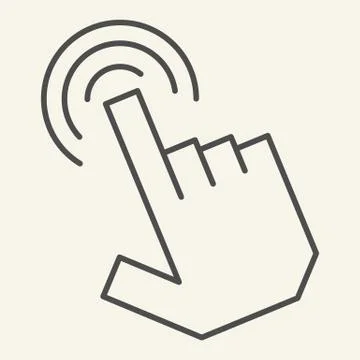 Pointer hand thin line icon. Hand cursor vector illustration isolated on white Illustrazione stock