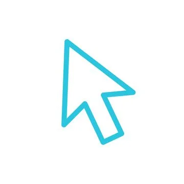 Pointer icon. Cursor arrow. Isolated on white background. From blue icon set. Stock Illustration