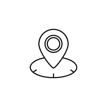 Pointer icon. Location sign. Navigation. Vector on isolated white background. Stock Illustration